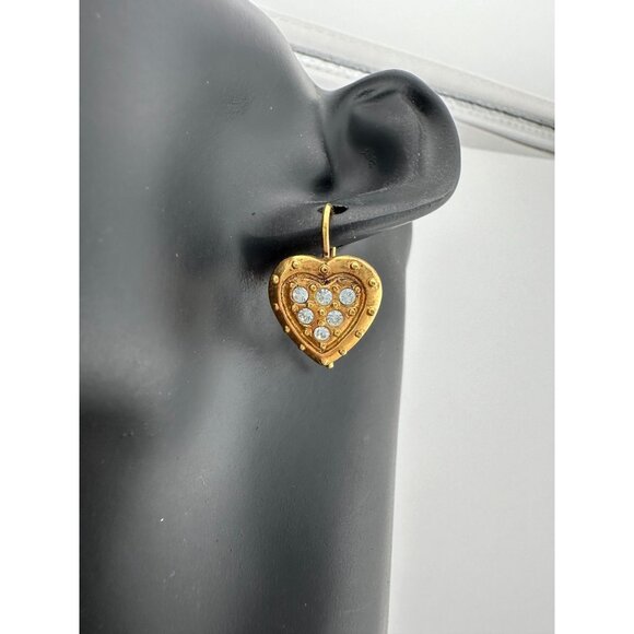 Women's Danecraft 24 Karat Gold Over Sterling Heart Shaped Earrings with Tags - Picture 10 of 16
